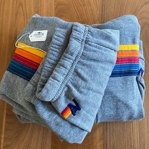 Aviator Nation NWT 5 Stripe Zip Hoodie & Sweatpants - Grey, Size S